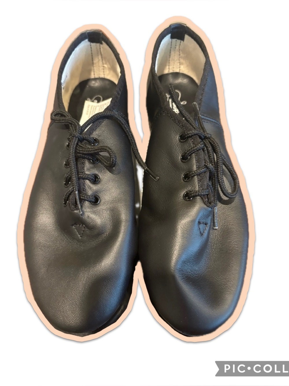 Revolution Black Lace-Up Jazz Tap Shoes